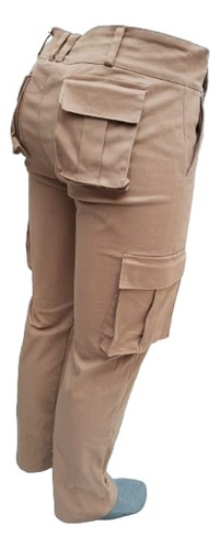 Pantalón Cargo Recto Caballero Bolsas Laterales , Traseras