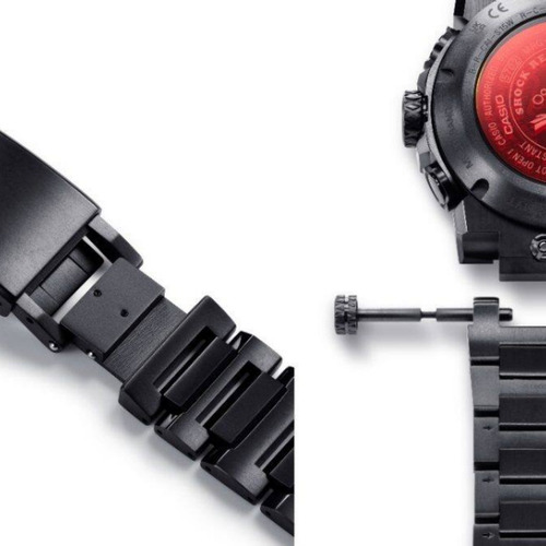 Reloj Casio G-shock Mr-g Frogman Mrg-bf1000b-1a E-watch Correa Negro Bisel Negro Fondo Negro