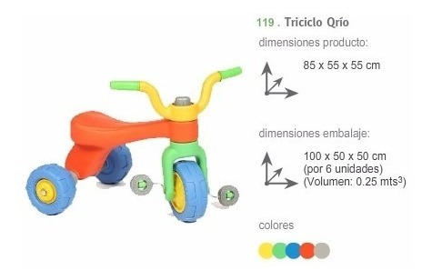 Imagen 5 de 5 de Triciclo Vegui Qrio Plastico Irromplible De 1 A 4 Años