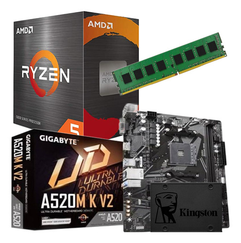 Combo Actualizacion Pc Amd Ryzen 5600g Mother 8 Gb Ssd 120