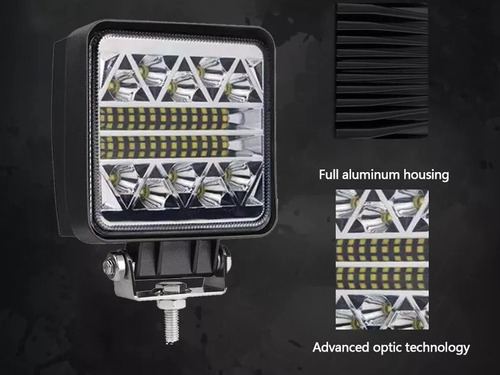Foco Led Cuadrado Estroboscopico 34 Led 102watt Off Road4x4