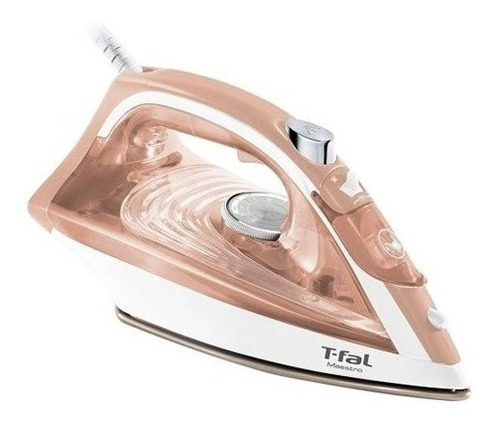 Plancha De Vapor Maestro T-fal Fv1857 Autolimpieza Cerámica Color Beige Con Blanco