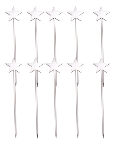 10 Palillos De Cóctel De Acero Inoxidable 304 Resistentes A