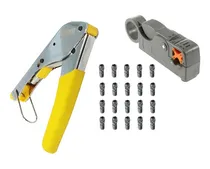 Comprar Pack Crimpeadora Rg6, Pelacables Mas 20 Conectores Rg6 Fcf