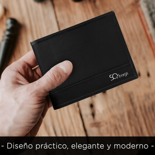Cartera Para Hombre Billetera Color Negro Sqbags George