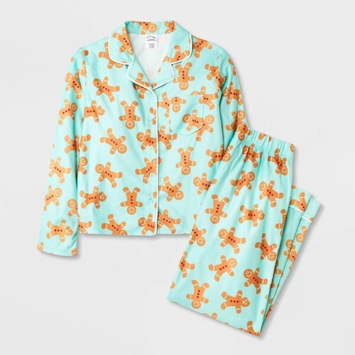 Pijama Niñas Galletas De Jengibre Navidad Gingerbread 2 Pzs