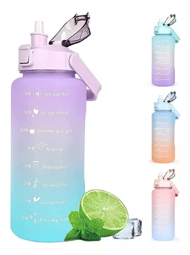 Termo para hidratacion agua 2 litros botella gym deporte motivacional