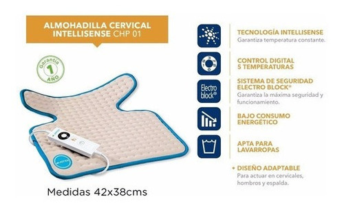 Manta Termica Cervical Almohadilla Intellisense Aspen 