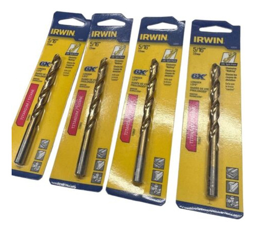 Irwin 63920, 5/16  Titanium Drill Bits (lot Of 4) **sale Ccg