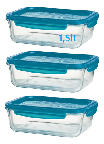 Tupper® Hermetico Premiaglass X3 De 1,5lt Tupperware® Vidrio