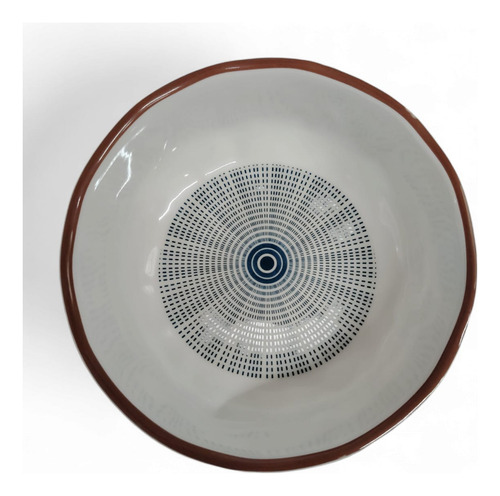Plato Blanco Linea Azul 14x14 Generica Hogar Melamina 14x14