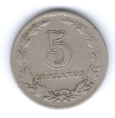 Moneda Argentina 5 Centavos 1909 Mb+ (Usado)
