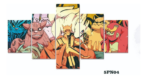 Cuadros Decorativos 5 Piezas Naruto 134x72cms