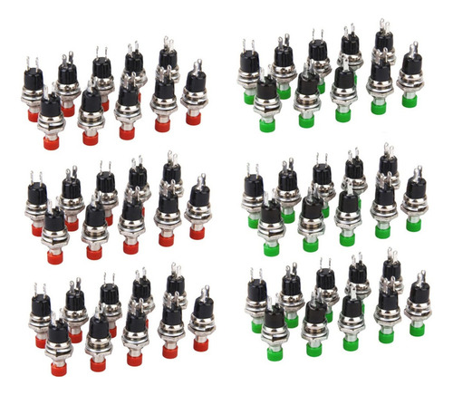 60 Piezas Mini Pulsadores Momentáneos Interruptores Modelo