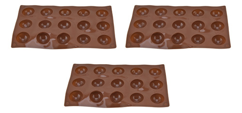 Moldes Para Chocolate, 3 Unidades, 15 Agujeros, Silicona, Bo