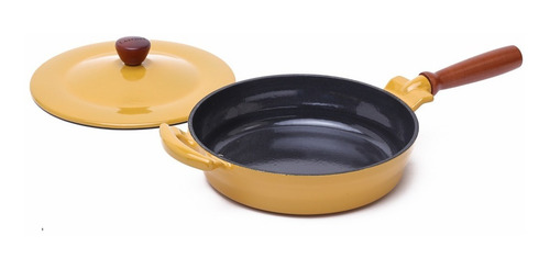 Olla C Mango Premium Hierro Esmaltado Lafont 2,6 Lts. 26cm. Color Amarillo