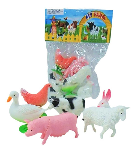 Set 6 Animales Granja En Bolsa My Farm Super Cla Fd1566118