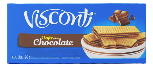 Biscoito Wafer Recheio Chocolate Visconti Pacote 120g