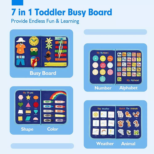 Libro De Juguetes Sensoriales Montessori Busy Board Para Niñ