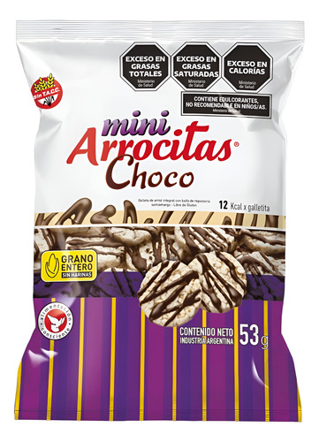 Pack X 20 Mini Arrocitas Con Baño De Chocolate Semiamargo