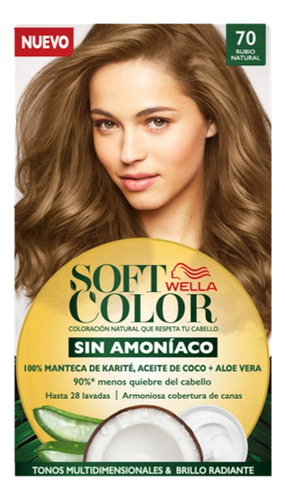 Kit Tinte Wella Professionals  Soft color Tinte de cabello tono 70 rubio natural para cabello