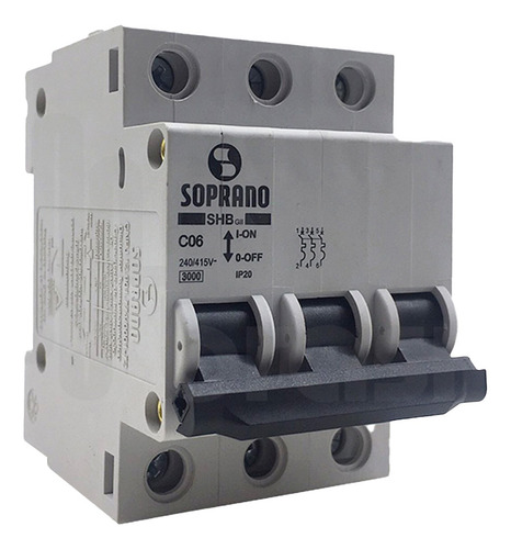 Disjuntor Tripolar Shb3 Gii - 6a Soprano