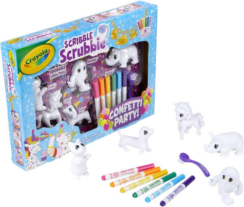 Crayola Scribble Scrubbie Toy Pet Playset Confetti Party
