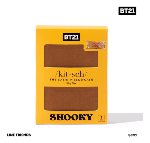 Funda De Almohada Kitsch X Bt21 Shooky Satin Para Hair & Ski