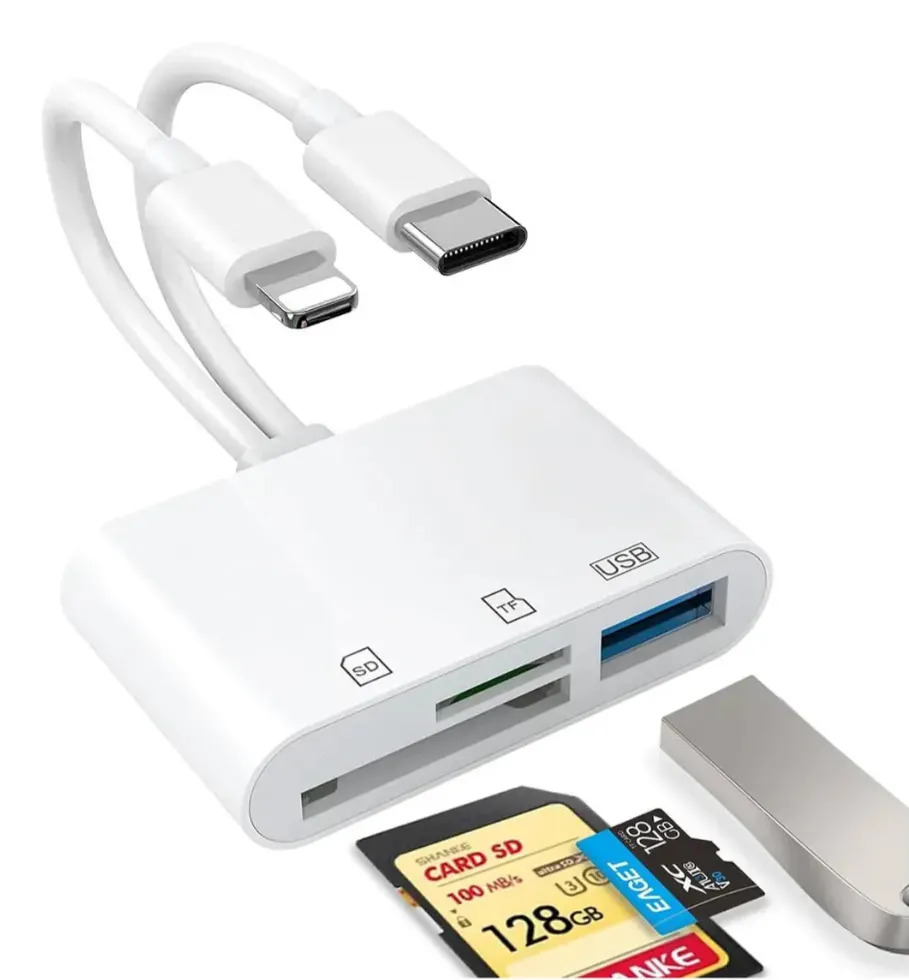 Lector de Tarjetas Linkernel 5 en 1 para SD y TF con OTG USB, Blanco