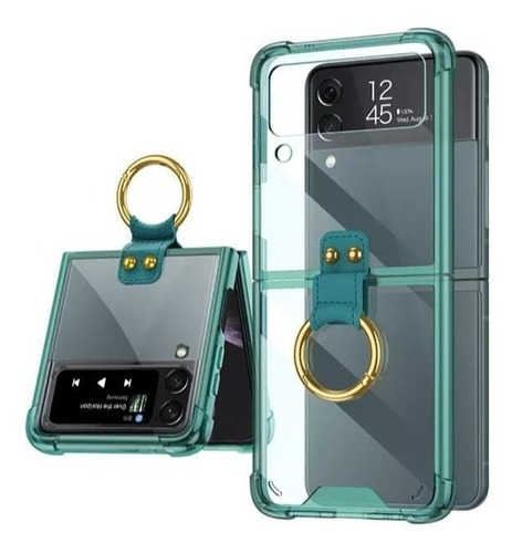 Carcasa Plegable Con Anillo Para Samsung Galaxy Z Flip 4