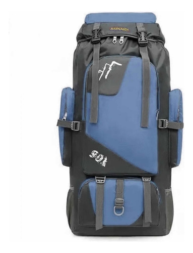 Caribe Mochila De Camping 90 Litros Grande Viajes Color Azul