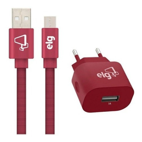 Carregador Usb Color Celular ELG C/ Cabo Usb Tipo-c 1 Metro 