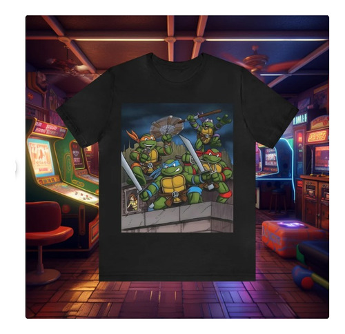 Polera Unisex Tortugas Ninja Adolescentes Estampado Algodon