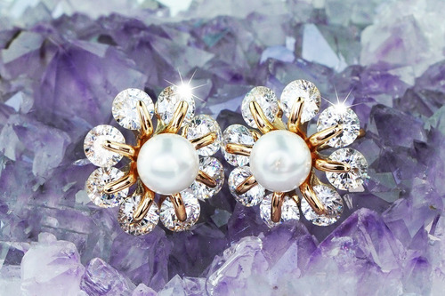 Imagen 3 de 9 de Pendientes Aretes Broqueles Oro 18k Dama Mujer Elegante Lujo
