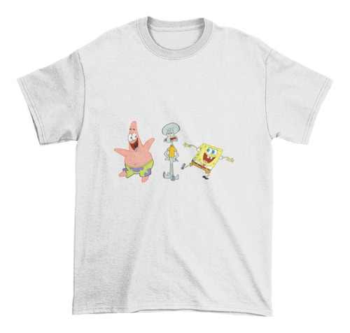 Polera Juvenil Niña Niño Bob Esponja Patricio Calamardo 2b