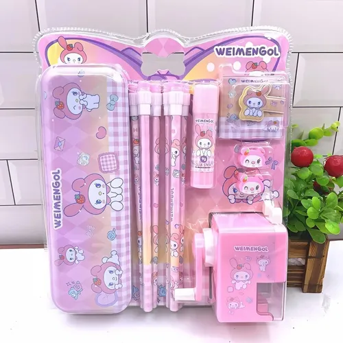 Kit Escolar Personajes Kuromi / My Melody Sanrio X12pcs