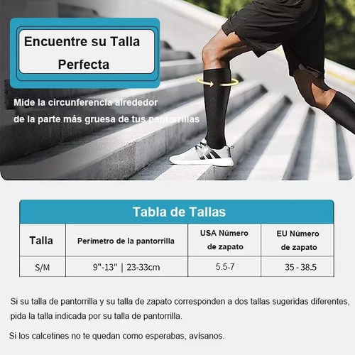 4 Pares De Calcetines De Compresión Para Mujer Y Hombre De 1