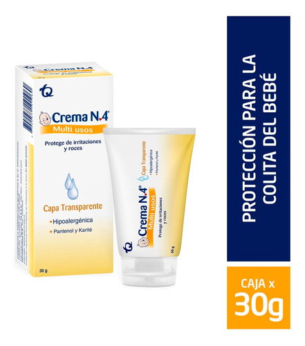 Crema Antipañalitis N°4 Transparente Multiusos X 30g