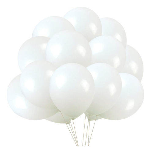 Combo De 10 Globos Con Helio Perlado Blanco