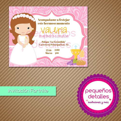 Invitaciones Digitales Primera Comunión Niña