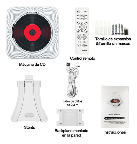 Reproductor De Música Portátil Reproductor De Cd Bluetooth R