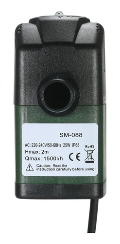 Imagen 2 de 9 de Bomba De Agua Sumergible 1500l/h 25w Para Acuario De Mesa
