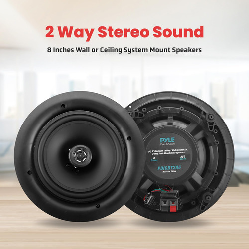 Soporte Empotrado Pyle De 8 Y 4 Bluetooth- Sistema De Altav