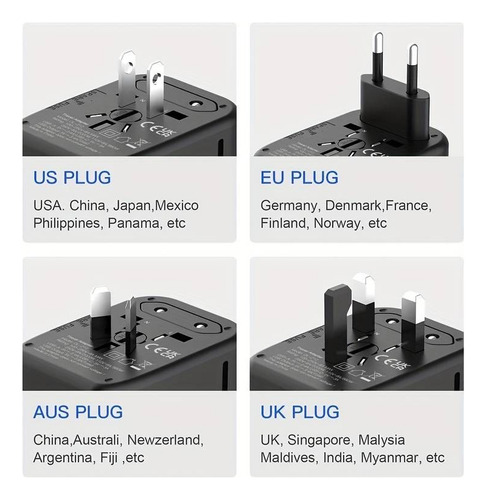 Enchufe Adaptador De Viaje Universal Todo En Uno