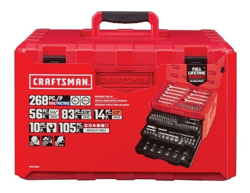 Autocle Con 268 Piezas 1/4, 3/8 & 1/2 Craftsman Original