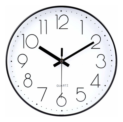 Jomparis - Reloj De Pared Negro Grande De 13 Pulgadas, Grand
