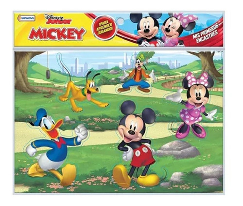 Imagen 1 de 6 de Mis Primeros Encastres Mickey Puzzle Goma Original Playking