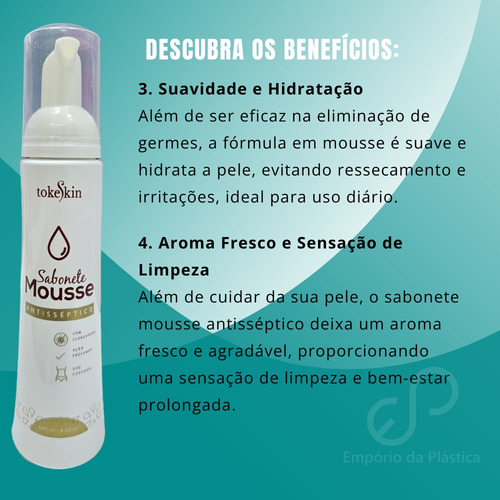 Sabonete Mousse Cicatriz Antisséptico Clorexidina Tokeskin
