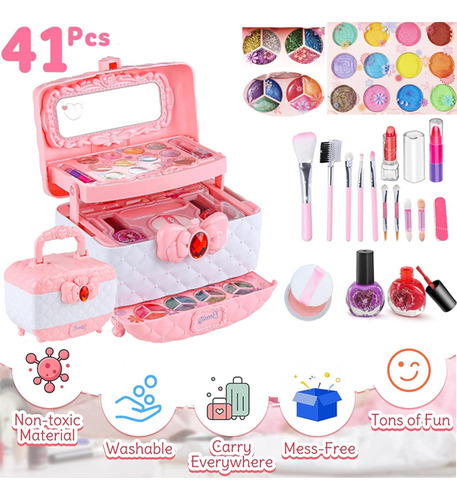 1 Kit De Maquillaje Para Niños, Regalo Para Niñas