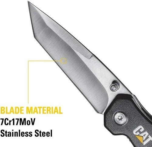 Imagen 2 de 4 de Cuchillo Navaja Plegable Caterpillar Hoja Tanto